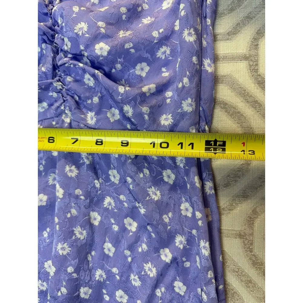 Free People Size 0 Lavender Floral Cottagecore Puff Sleeve Mini Dres